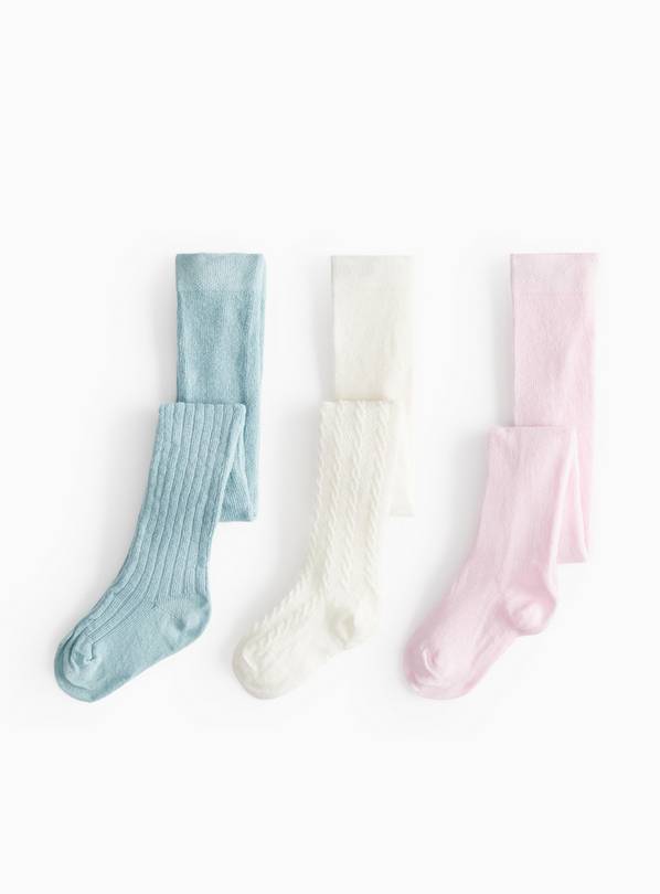 Textured Knitted Tights 3 Pack 0-6 months